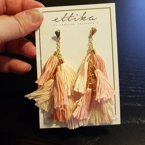 Pink tassel earrings